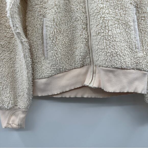 Athleta Girl So‎ Snug Cream Long Sleeve Sherpa Jacket w/ Thumbholes Size L Girls - Picture 4 of 11